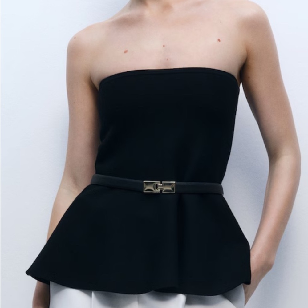 Mango knit peplum top